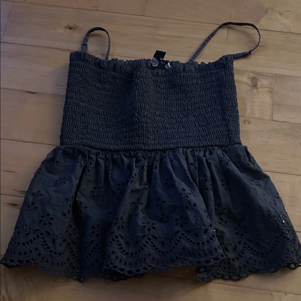 American Eagle Outfitters Black Eyelet Skirt Set